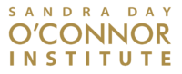 Gold text on a white background reads: "Sandra Day O'Connor Institute" with each word stacked in a modern, all-caps font.